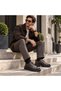 Ba0245 Brown Patent Leather Parachute Detailed Smart Rubber Laces High Sole Casual Men's Shoes - 7