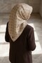 100% pure silk twill scarf 90x90 beige monogram pattern hand stitched - 6