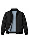 Men's Cotton Polyester Blend Bonded Fabric (Haki̇m Collar) Water and Wind Resistant Lightweight Casual & Seasonal & Summer Dad Coat Black! !! Buy One Size Small! ! !