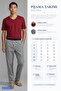 Combed Cotton Pajama Set V-Neck Short Sleeve with Pockets Burgundy Top Plaid Patterned Woven Bottom - 7