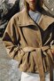 Belted Faux Suede Women's Jacket - 2