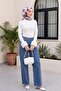 High Waist Jeans with Pocket on the Leg - Blue - 3