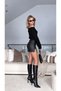 Faux Leather Mini Skirt - Black |   F1114 - Black - 2