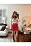 Belted Skirt - Red |   F1801 - Red