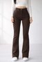 Women's Brown High Waist Spanish Flare Pants