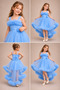 Girl's Princess Tail Dream Tulle Blue Evening Dress – Custom Design – Wedding & Birthday & Prom - 5