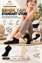 Original Women's 3 Pairs Non-Slip Sole Pilates Yoga Sports Ballet Dance Yoga Pilates Ultra Safe Non-Slip Sole Cotton Reformer Socks Set - Standard Size 36-42 |   Black and White Skin - 8