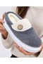 Women's Button Detailed High Eva Sole Plush House Slippers New Season
