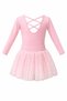 Pink Uzunkol Back-Crossed Ballet Swimsuit & Stretchy (Soft) Skirt - 2