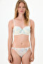 Ecru Lotus Lace Floral Padded Bra - 2