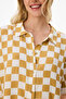 Yellow Hannah Checker Pattern Short Sleeve Shirt Pants Pajama Set - 3