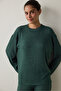Dark Green Coziness Long Sleeve Thermal Effect Pajama Set - 2