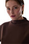 Brown Crew Neck Top Cropped Modal - 2