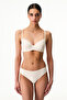 Cream Pink Wired Pointel Bra - 4