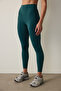 Dark Green Mid Support Pocket High Waist Leggings