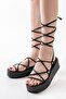 Zri̇n-1021 Premium Black Padded Women's Sandals - 6