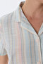 Colorful Mixed Striped Buttoned Shirt Trousers Pajama Set - 4