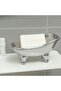 Mini Plastic Bathtub Soap Dish,Decorative Clawfoot Bathroom Soap Holder,Silver - 7