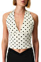 Polka Dot Li Halter Neck Cotton Lu Top - 3