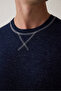 Navy Blue Men's Basic Long Sleeve Pajama Set - 5