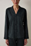 Black Dark Leopard Cotton Shirt and Pants Pajama Set - 4