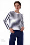Relax Fit Striped Long Sleeve Blouse