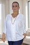 Truvakar Sleeve Front Ribbed Detail V-Neck Plus Size Jessica K Crepe Women's Shirt - 2
