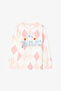 Off-White Girl's Juggling Baklava Patterned Pajama Set - 2