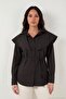 Cotton Cape Detailed Regular Fit Long Sleeve Shirt Women's Shirt 6774128 - 4