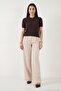 Regular Fit Short Sleeve Buttoned Knitwear Polo Collar Sweater Women's Polo Collar Sweater 4617056 - 2