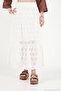High Waist Elastic Brode Embroidered Flounce Maxi Length Skirt Women's Skirt 5866929 - 3