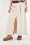 Pile Detailed Slit Belted Maxi Skirt Women's Skirt 145m39613 - 4