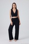 Soft Textured Tie-Back Lace Crop Pajama Set Women's Pajama Set 6575015 - 3