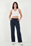 Cotton Relaxed Fit Wide Leg Muslin Trousers Women's Pants 668Yp5502 - 2