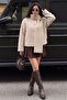 Detachable Shawl Detailed Buttoned Textured Short Coat Women's Coat 6810429