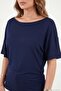 Standard Fit Drape Detailed Bat Sleeve t Shirt Women's t Shirt 5866962 - 6
