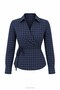Side-Tie Square Striped Shirt Navy Blue