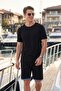 Scuba Fabric Double Layered Tie-Up Shorts with Leg Detail Men's Short 5908091