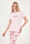 Patterned Cotton Crew Neck Capri Pajamas Set Women's Pajama Set 65790787 - 4