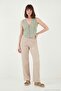 Cotton Regular Fit V-Neck Button Detailed Summer Blouse Vest Women's Vest 5866661 - 5