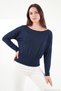Bodycon Boat Neck Long Sleeve Soft Knitted Blouse Women Blouse 5866853 - 4
