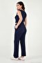 Regular Fit V-Neck Vest-Pants Waffle Suit Women's Suit 5866484 - 7