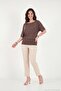 Standard Fit Drape Detailed Bat Sleeve t Shirt Women's t Shirt 5866962 - 3