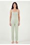 Regular Fit Guipure Detailed Strappy Round Neck Pajama Set Women's Pajama Set 65770822 - 6