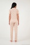 طقم بيجامة نسائي بأكمام قصيرة وأزرار وملمس ناعم ومقاس عادي 6575010 - 7