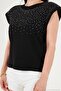 Cotton Regular Fit Stone Detailed Blouse Women's Bluz 5866945 - 5