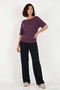 Standard Fit Drape Detailed Bat Sleeve t Shirt Women's t Shirt 5866962 - 4