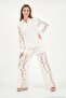 Comfortable Fit Guipure Lace Embroidered Wide Leg Suit Women's Suit 145m39423 - 3
