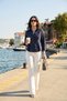 Waist-Situated Pleated Cotton Blend Fitted Fit Shirt Women's Shirt 6778275