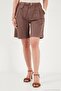 Cotton Loose Fit Pleated Belted Bermuda Shorts Women's Shorts 668Yp5439 - 2